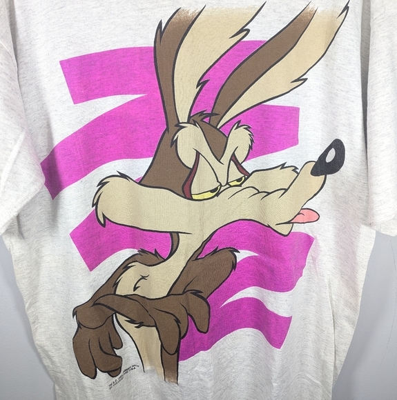 Vintage College Wear 1993 Warner Bros Looney Tunes Wile E Coyote sleep shirt OS - Picture 2 of 6
